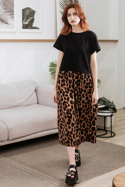 Летнее платье со сборкой по талии из хлопка и вискозы BUNABOUTIQUE 21071 - фото 3