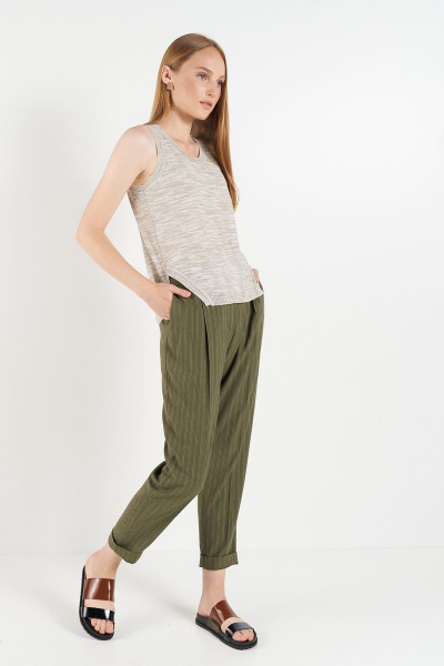 Брюки на каждый день из вискозы, текстиля, демисезонные BURVIN 7329-11 - фото 1