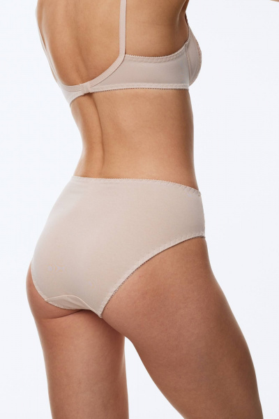 Бежевые трусы-слипы из хлопка и кружева Леди Леда 327-275 - фото 3