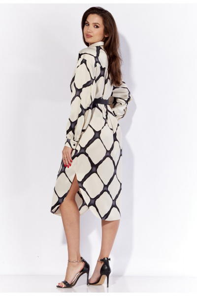 Летнее белое платье прямого силуэта с длинным рукавом TAiER 1295 - фото 3