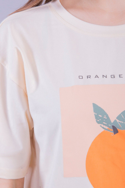 футболка и шорты из трикотажа и хлопка для ежедневного стиля 8 Марта 16238-3С660Д40-158,164 бежевый - фото 4