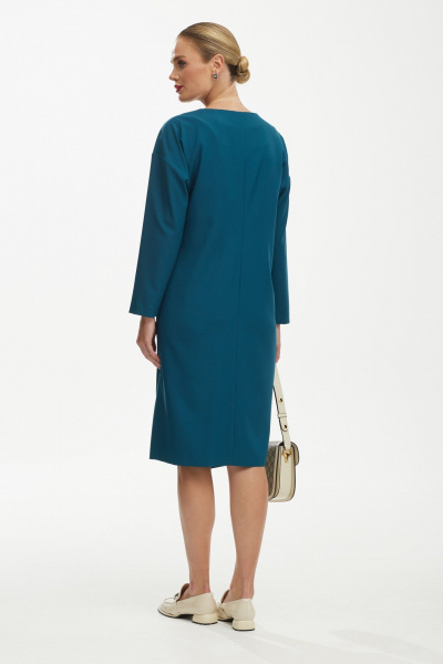 Платье длины миди из вискозы и трикотажа в голубом цвете Твой имидж 1752 морская_волна - фото 6