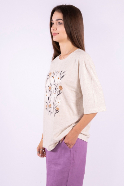 джемпер базовый в стиле на каждый день из трикотажа 8 Марта 16518-4С5080Д40-158,164 суровый - фото 3