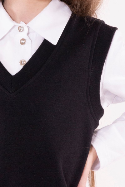 Жилет деловой из хлопка и трикотажа для повседневности 8 Марта 18267-3С5120Д40-152 черный - фото 4