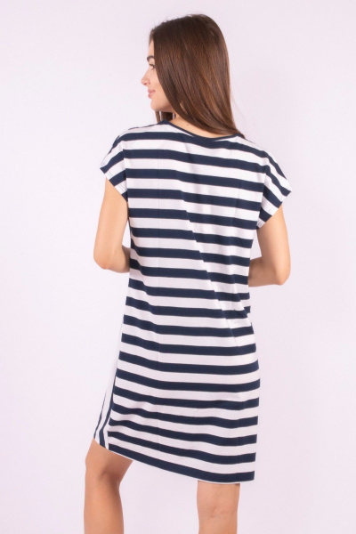 платье из трикотажа и хлопка для повседневного стиля 8 Марта 72590-4С5039Д40-158,164 полоска - фото 3