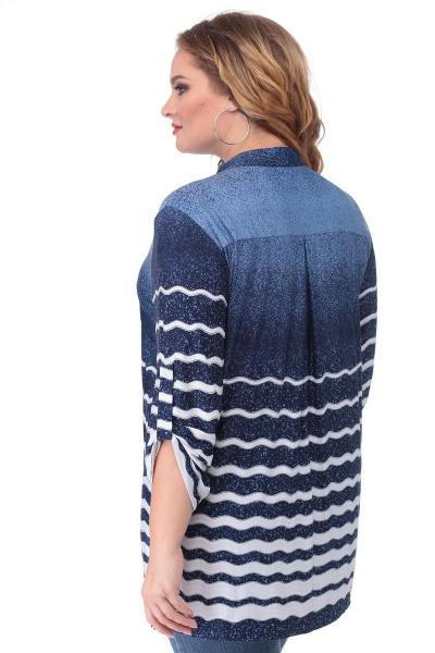 Блуза БелЭльСтиль 745 синяя_волна - фото 2