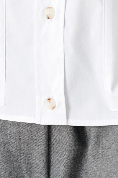 Блуза хлопковая классическая повседневная Панда 191340w белый - фото 3