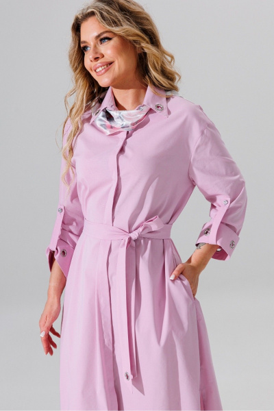 Летнее платье свободного силуэта с воротником рубашечного типа Faufilure C1621 - фото 3