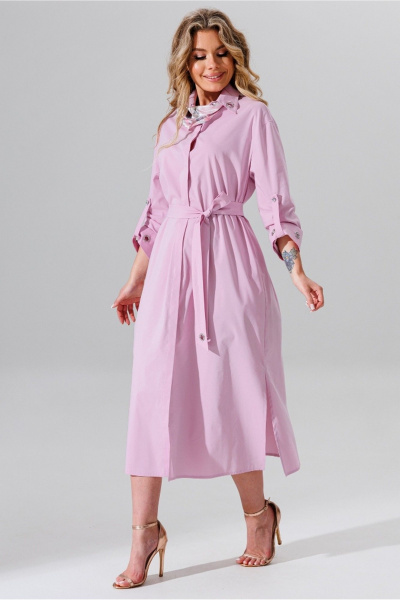 Летнее платье свободного силуэта с воротником рубашечного типа Faufilure C1621 - фото 2