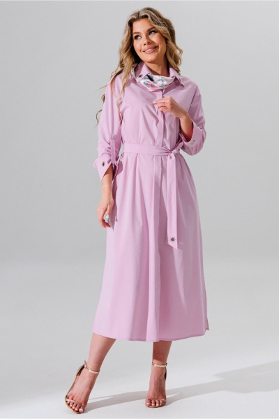 Летнее платье свободного силуэта с воротником рубашечного типа Faufilure C1621 - фото 1