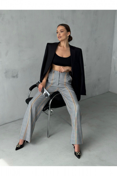 Брюки прямого кроя с поясом и боковыми карманами Dilana VIP 2069 - фото 10