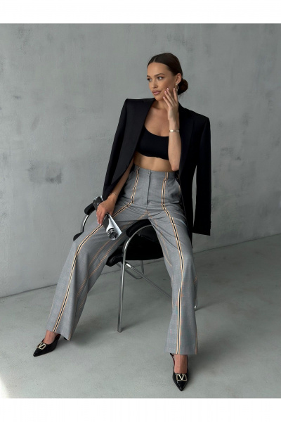 Брюки прямого кроя с поясом и боковыми карманами Dilana VIP 2069 - фото 9