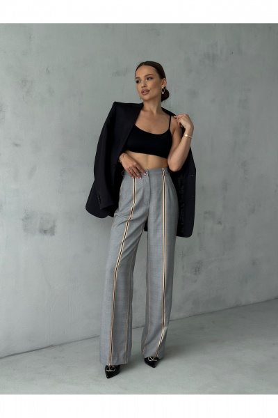 Брюки прямого кроя с поясом и боковыми карманами Dilana VIP 2069 - фото 1