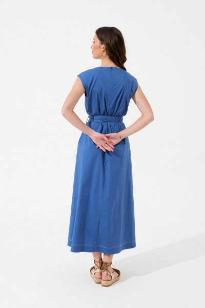 Платье А-силуэта из хлопкового текстиля с карманами Morozov Amavie 1.2001_A1_Fritzi синий - фото 4