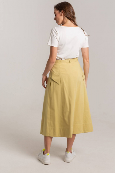 Юбка А-силуэта с пуговицами и карманами по бокам Morozov Amavie 2.2011_A1_Vilorica горчица - фото 5