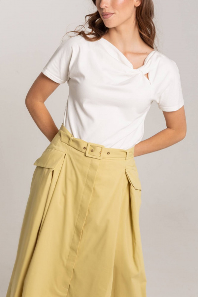 Юбка А-силуэта с пуговицами и карманами по бокам Morozov Amavie 2.2011_A1_Vilorica горчица - фото 4