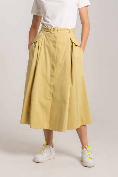 Юбка А-силуэта с пуговицами и карманами по бокам Morozov Amavie 2.2011_A1_Vilorica горчица - фото 3
