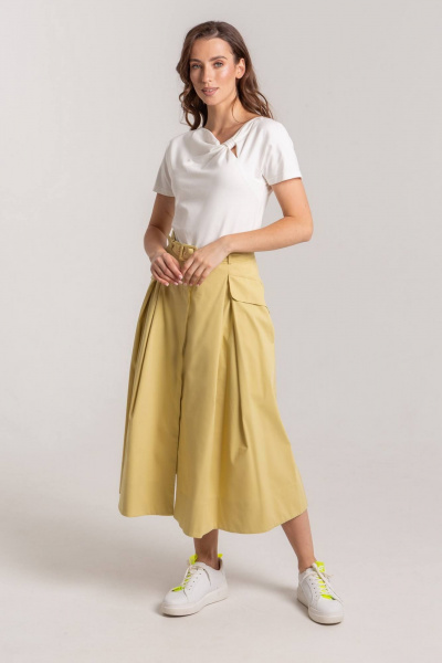 Юбка А-силуэта с пуговицами и карманами по бокам Morozov Amavie 2.2011_A1_Vilorica горчица - фото 2