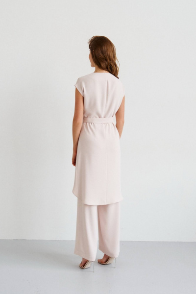 Жилет из легкого текстиля с сборками и завязками на талии Morozov Amavie 3.2002_A1_Magdalena песочный - фото 4