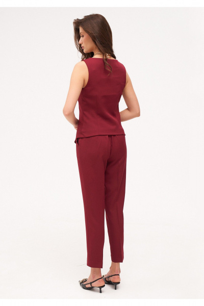 3-предметный костюм из вискозы с декоративным шагом KaVaRi 8016.7 бордо - фото 3