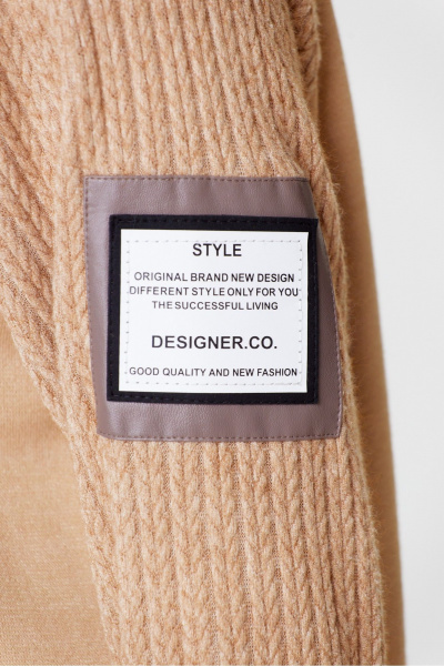 Демисезонное платье из трикотажа с длиной 88 см DaLi 8019 песок - фото 3