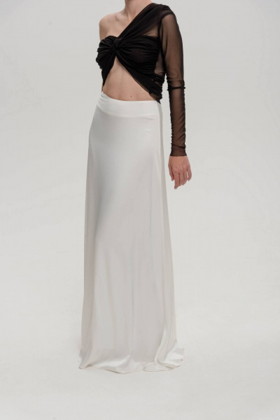 Юбка А-силуэта макси с потайным замком и подкладкой JuNi Brand JM-PE-WH-M-03 молочный - фото 1
