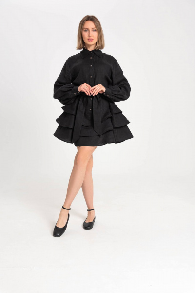 Платье JuNi Brand PL-VN-LN-02 черный - фото 7
