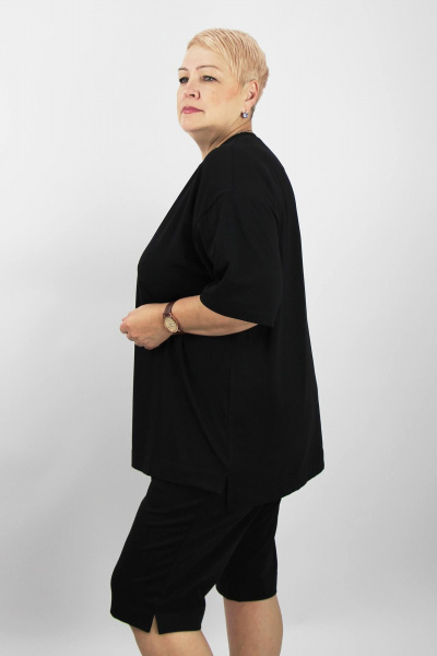 Черный комплект майки и шорт из хлопка и трикотажа Полесье С0208-23 4С0758-Д43 164 черный - фото 2