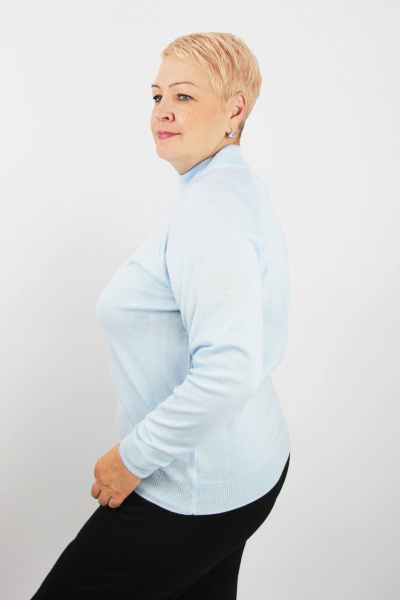 Демисезонный вязаный свитер-прямой с регланом, голубой Полесье С3316-15 5С1754-Д43 158,164 кристально-голубой - фото 2