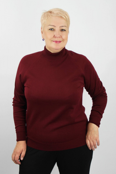 Демисезонный вязаный свитер-прямой с регланом, красный Полесье С3316-15 5С1754-Д43 170,176 св.бордовый - фото 1