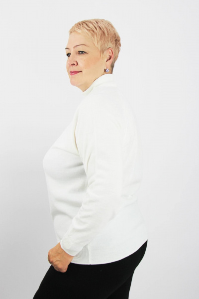 Демисезонный вязаный свитер-прямой с регланом, белый Полесье С3316-15 5С1754-Д43 170,176 супербелый - фото 4