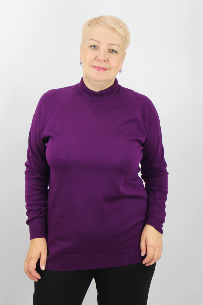 Демисезонный вязаный свитер-прямой с регланом, фиолетовый Полесье С3316-15 5С1754-Д43 170,176 т.лиловый - фото 1