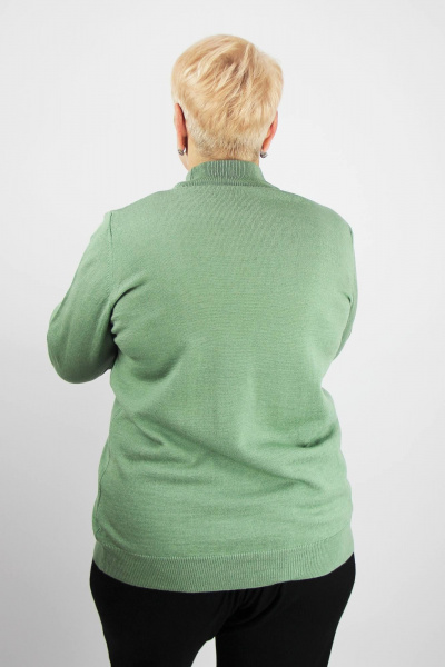 Демисезонный свитер прямого силуэта с длинным рукавом и воротником-стойкой Полесье С3731-23 3С8784-Д43 170,176 молодой_кактус - фото 3