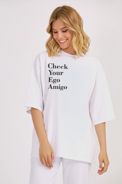 Джемпер свободный oversize с печатью KOSKA 617 - фото 1