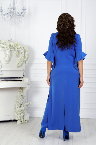 Брюки и туника нарядный комплект для женщин больших размеров Ninele 6010 василек - фото 12
