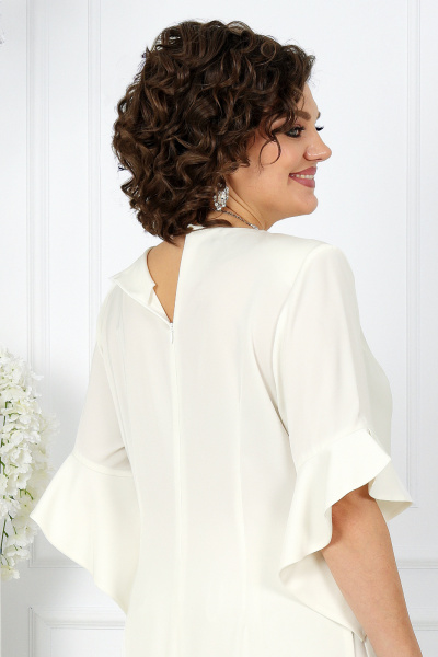 Брюки и туника нарядный комплект из сатина для полных Ninele 6010 молочный - фото 9