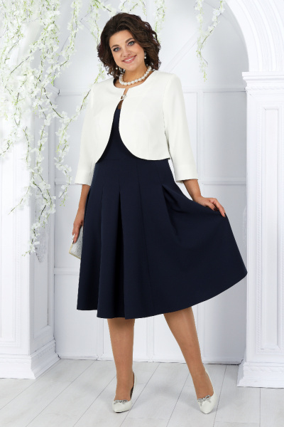 Комплект платье и жакет нарядный для особых событий Ninele 6013 синий - фото 4