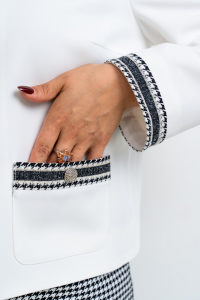 Жакет, юбка Aira Style 24-16 молочно-серый - фото 9