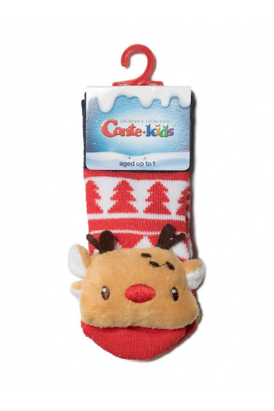Детские круглогодичные махровые носки с новогодним дизайном CONTE Conte-kids_махровые_Рудольф - фото 2