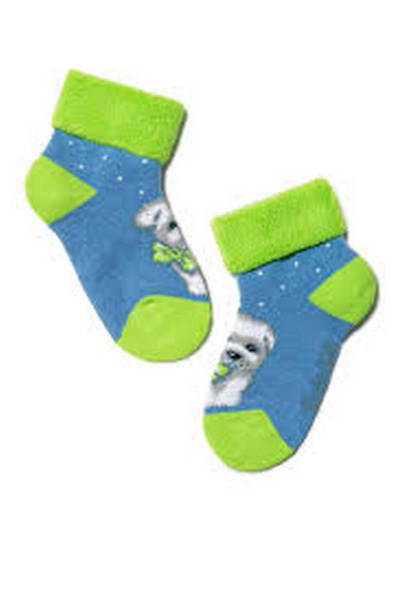 Детские круглогодичные хлопковые махровые носки с рисунками CONTE Conte-kids_SOF-TIKI_Махровые_221 джинс - фото 1