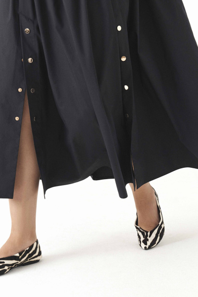 Платье свободного кроя с карманами для ежедневного стиля Панда 185880w черный - фото 3