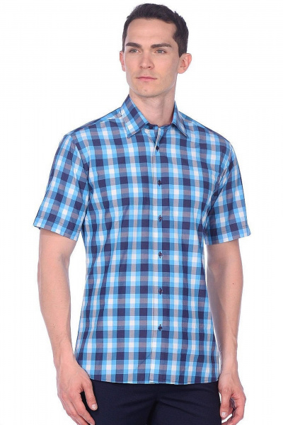 Рубашка мужская приталенная хлопок для повседневной носки LAGENTE 5014.170-176 - фото 1