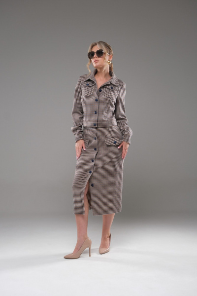 Жакет юбка приталенная текстиль для делового образа Galean Style 945 - фото 11