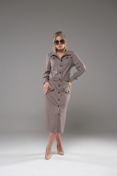 Жакет юбка приталенная текстиль для делового образа Galean Style 945 - фото 10