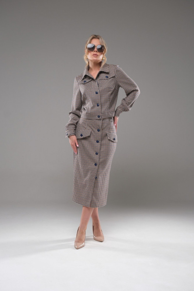 Жакет юбка приталенная текстиль для делового образа Galean Style 945 - фото 6