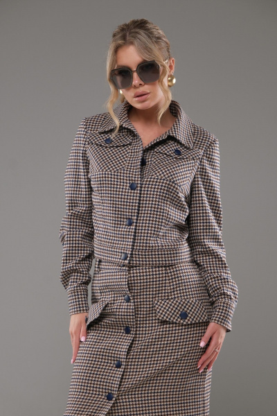 Жакет юбка приталенная текстиль для делового образа Galean Style 945 - фото 5