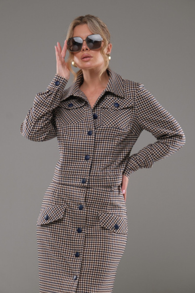 Жакет юбка приталенная текстиль для делового образа Galean Style 945 - фото 3