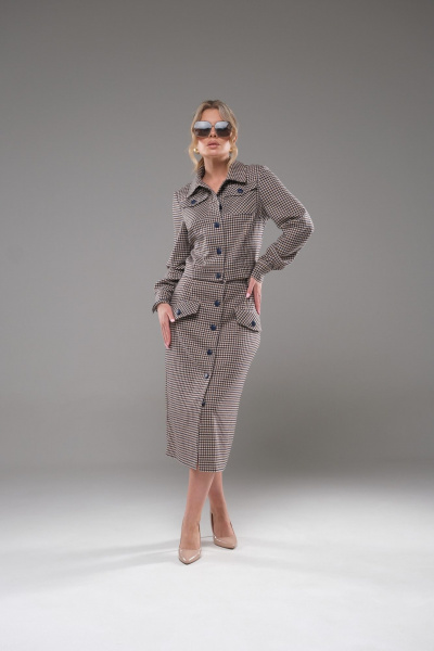 Жакет юбка приталенная текстиль для делового образа Galean Style 945 - фото 2