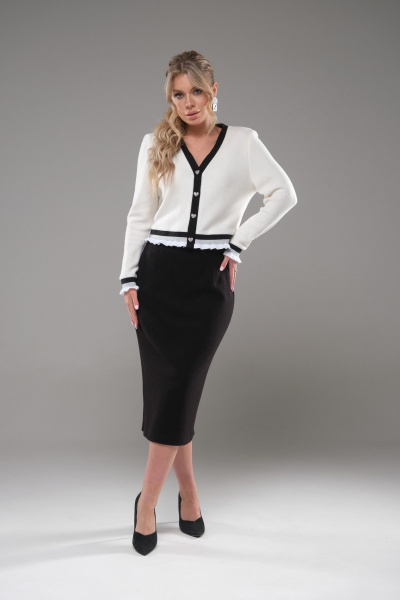 Кардиган и юбка трикотажные с шлицей и зауженной линией Galean Style 951 - фото 10