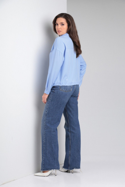 Блуза летняя укороченная свободная с поясом и разрезами Modema м.734/3 - фото 7